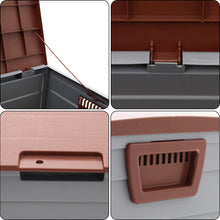 Load image into Gallery viewer, Outdoor Grey Chest Storage Box wih Brown Cover Garden storage Living and Home