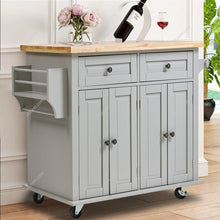 Load image into Gallery viewer, Modern Rolling Wooden Kitchen Island Cart with Storage Cabinet Living and Home