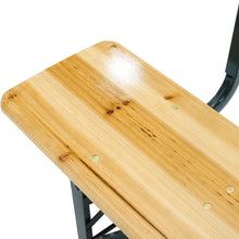Load image into Gallery viewer, Set of 2 Folding Garden Benches with Backrest Cedar Wood Outdoor Bar Chairs Living and Home