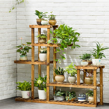 Load image into Gallery viewer, Livingandhome Rustic Large Multi-Tiered Wooden Plant Stand