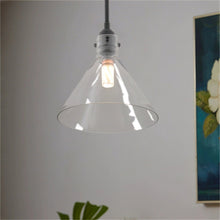 Load image into Gallery viewer, Matte Black 1-Light Pendant with Clear Glass Lampshade Pendant Lights Living and Home