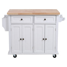 Load image into Gallery viewer, 2ft Modern Rolling Wooden Kitchen Island Cart with Storage Cabinet Kitchen Trolleys Living and Home
