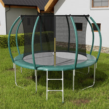 Load image into Gallery viewer, 6FT/8FT/10FT/12FT/14FT Outdoor Enclosure Trampoline with Ladder in Green Living and Home 12ft