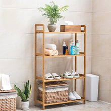 Load image into Gallery viewer, 3 /4 Tiered Bamboo Wood Book Storage Shelf Living and Home