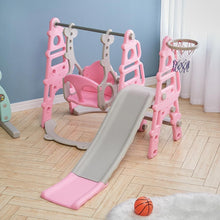 Load image into Gallery viewer, Kids Toddler Swing and Slide Set with Basketball Hoop Swing & Slide Living and Home