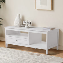 Load image into Gallery viewer, Classic White Coffee Table with Drawe Living and Home