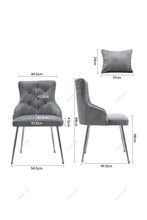 Load image into Gallery viewer, Grey Velvet Tufted Dining Chair with Cushion Living and Home
