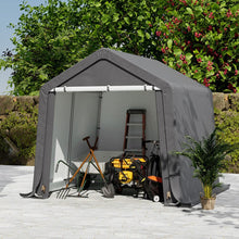 Load image into Gallery viewer, Galvanized Tube Storage Shed Garden Shed in Grey Living and Home