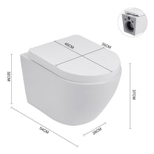 Load image into Gallery viewer, 35cm W White Bathroom Wall Mounted Elongated Toilet Toilet Living and Home