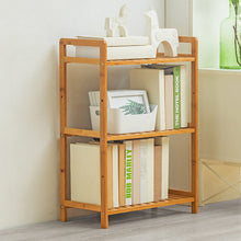 Load image into Gallery viewer, Tiered Bamboo Wood Book Storage Shelf Living and Home