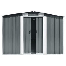 Load image into Gallery viewer, Livingandhome 12 x 10ft Metal Garden Shed with Foundation - Dark Grey