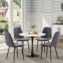 Load image into Gallery viewer, Set of 2 Velvet Upholstered Dining Chairs Rhombus Patterned Back Living and Home