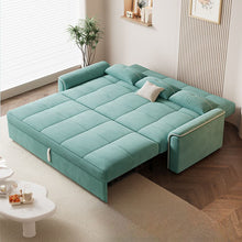 Load image into Gallery viewer, Cottonfy Multifunctional Mint Velvet Pull Out Chaise Sofa Bed with Storage Cottonfy UK