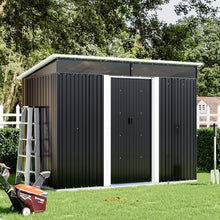 Load image into Gallery viewer, Livingandhome Garden Metal Storage Shed with Lockable Sliding Doors