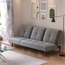 Load image into Gallery viewer, Faux Suede 3 Seater Upholstered Sofa Bed with Wood Legs Living and Home