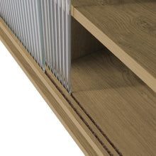 Load image into Gallery viewer, Wooden TV Cabinet with Open Shelving and Metal Legs Living and Home