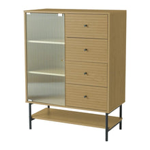 Load image into Gallery viewer, 4-Tier Wooden Storage Cabinet with Bottom Shelf Living and Home