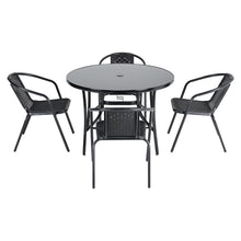 Load image into Gallery viewer, 2/4 Seater Outdoor Round Table Garden Tempered Glass Table and Rattan Chairs Garden Dining Sets Living and Home