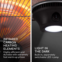 Load image into Gallery viewer, 2KW Patio Hanging Heater Square Electric Ceiling Warmer Remote Control Light patio heater Living and Home