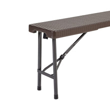 Load image into Gallery viewer, 3-Piece Rattan Plastic Outdoor Folding Table Bench Set Garden Dining Sets Living and Home