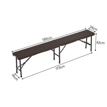 Load image into Gallery viewer, 3-Piece Rattan Plastic Outdoor Folding Table Bench Set Garden Dining Sets Living and Home