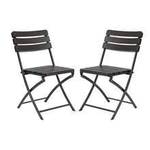 Load image into Gallery viewer, Set of 2 Outdoor Plastic Folding Chairs Garden Dining Sets Living and Home