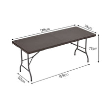Load image into Gallery viewer, 3-Piece Rattan Plastic Outdoor Folding Table Bench Set Garden Dining Sets Living and Home