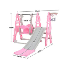 Load image into Gallery viewer, Kids Toddler Swing and Slide Set with Basketball Hoop Swing Sets & Playsets Living and Home