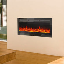 Load image into Gallery viewer, 40 Inch Electric Fireplaces Wall Mounted 5120 BTU Heater with Adjustable Thermostat Wall Mounted Fireplaces Living and Home