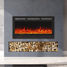 Load image into Gallery viewer, 40 Inch Electric Fireplaces Wall Mounted 5120 BTU Heater with Adjustable Thermostat Wall Mounted Fireplaces Living and Home