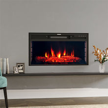 Load image into Gallery viewer, 28Inch 2kw Electric Fireplace Wall Mounted Insert Electric Fire with WIFI Control Fireplaces Living and Home