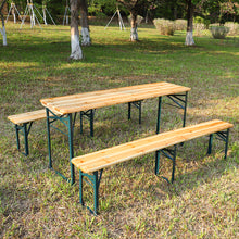 Load image into Gallery viewer, Set of 3 Garden Folding Wooden Bench Table Chairs Set