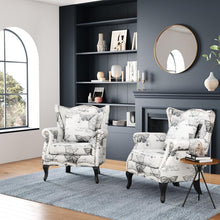 Load image into Gallery viewer, Livingandhome Retro Butterfly Wingback Studded Armchair, JM2155