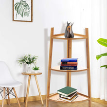 Load image into Gallery viewer, 3-Tier Modern Corner Ladder Shelf for Plant Display