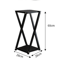 Load image into Gallery viewer, 2 Tier Black Metal Plant Stand for Garden Corner Display