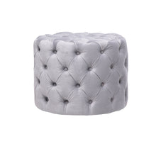 Load image into Gallery viewer, Frosted Velvet Buttoned Footstool