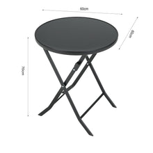 Load image into Gallery viewer, Outdoor Folding Round Garden Coffee Table, 60x60x70CM