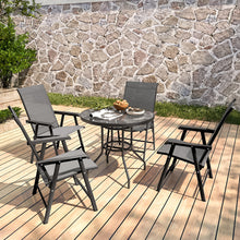 Load image into Gallery viewer, Garden Round Table With Umbrella Hole With 4 Chairs