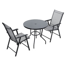 Load image into Gallery viewer, Garden Round Table With Umbrella Hole With 2 Chairs