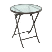 Load image into Gallery viewer, Outdoor Metal Coffee Dining Set, Brown Table + 4 Chairs
