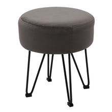 Load image into Gallery viewer, Round Velvet Ottoman Dressing Foot Stool