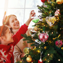 Load image into Gallery viewer, Heart Shape Glass Ornaments Christmas Hanging Decor Baubles