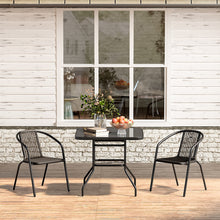 Load image into Gallery viewer, Garden Round Table With Umbrella Hole With 2 Chairs