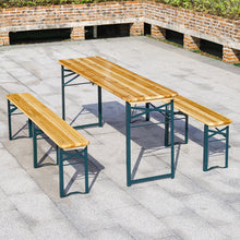 Load image into Gallery viewer, Set of 3 Garden Folding Wooden Bench Table Chairs Set