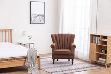 Load image into Gallery viewer, Linen Pleated Wingback Armchair