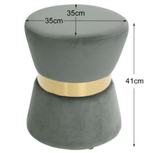 Load image into Gallery viewer, Velvet Round Pouffe Seat Foot Stool