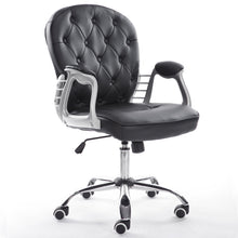 Load image into Gallery viewer, Faux Leather Office Chair with Button