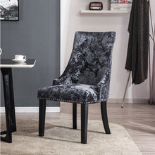 Load image into Gallery viewer, Set of 2 Crushed Velvet Buttoned Dining Chairs