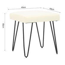 Load image into Gallery viewer, Upholstered Pouffe Stool Vanity Chair Hairpin Leg Side Chair