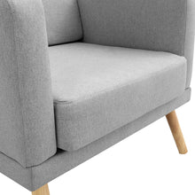Load image into Gallery viewer, Livingandhome Linen Upholstered Padded Armchair for Home and Office